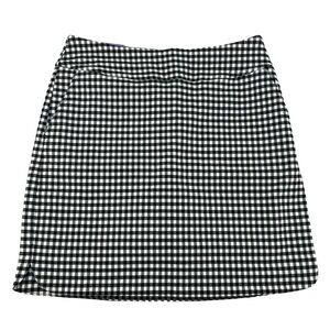 Stretchy Black and White Gingham Mini Skirt